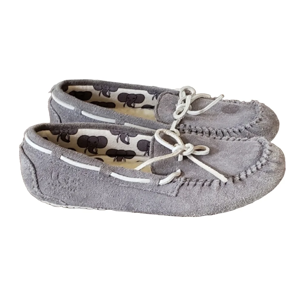 UGG Australia Ryder Elephant Kid's Gray Suede Slippers Size 3